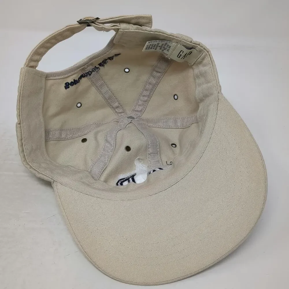 GAP Baseball Cap Beige One Size Blue Embroidered Slideback Hat September 26 1997